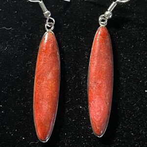 Santa Fe Red Sponge Coral Earrings in Sterling Silver